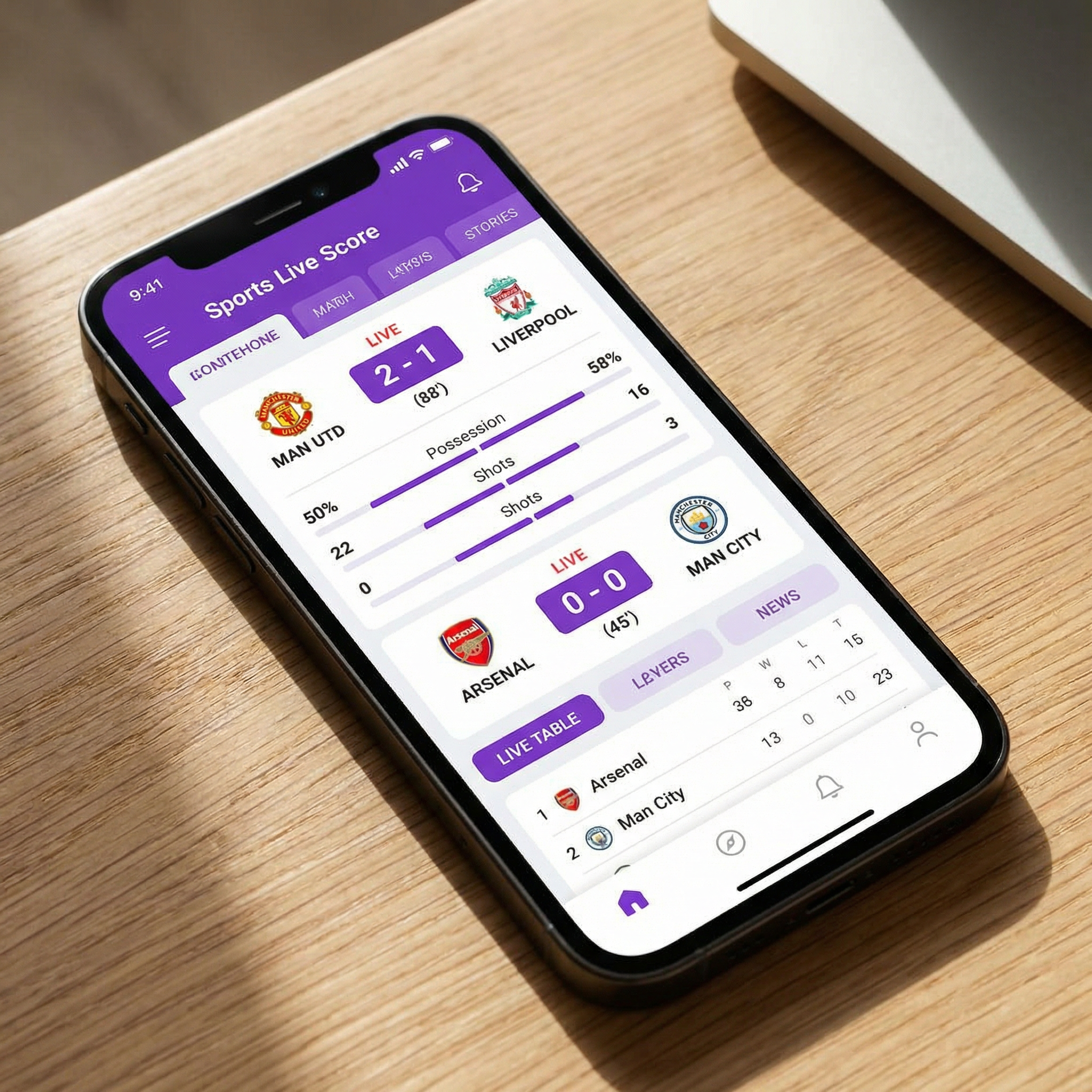 即时比分应用界面